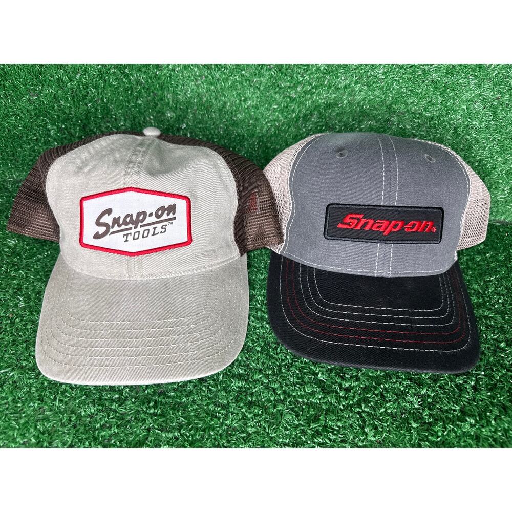 Snap-on Tools Official Trucker Hat Tan Brown Mesh Snapback Cap Bundle